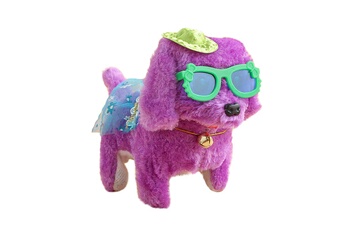 Peluche AUCUNE Chiot de danse électrique portant jupe avec lunettes chapeau chiot jouets en peluche cadeau - violet