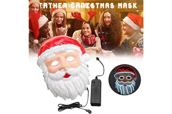 Masque de déguisement AUCUNE Santa claus wire glowing christmas mask holiday cosplay led rave costume - multicolore