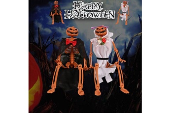 Autres jeux créatifs AUCUNE Halloween citrouille accessoires fête décoration crâne humain squelette anatomique - orange