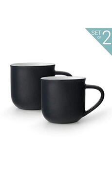 tasse et mugs viva scandinavia (v81245) tasse eva minima - set de 2 - noir - 350 ml