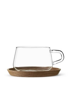 tasse et mugs viva scandinavia (v75800) tasse à café en verre transparent avec anse et sous-tasse - 250 ml
