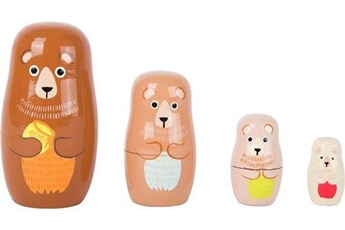 Autre jeux éducatifs et électroniques SMALL FOOT Poupées russes famille d'ours