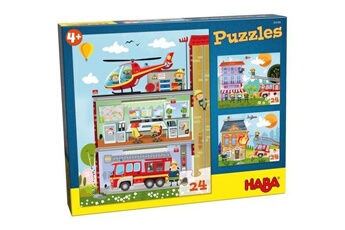 Puzzle Haba Haba puzzle petite caserne de pompiers 3 pièces 24 pièces