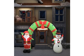 Article et décoration de fête Vidaxl Arche gonflable avec père noël et bonhomme de neige led 280 cm