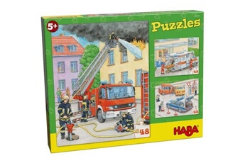 Puzzle Haba Haba 3 puzzles véhicules auxiliaires 48 pièces