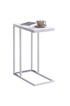 Idimex Bout de canapé DEBORA table d'appoint table à café table basse de salon cadre en métal blanc plateau rectangulaire en MDF blanc mat photo 1