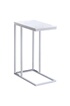 Idimex Bout de canapé DEBORA table d'appoint table à café table basse de salon cadre en métal blanc plateau rectangulaire en MDF blanc mat photo 4