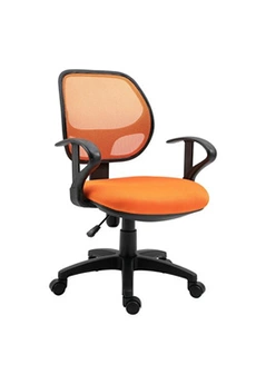 fauteuil de bureau idimex chaise de bureau cool fauteuil pivotant ergonomique avec accoudoirs, chaise dactylo à roulettes réglable en hauteur, mesh orange
