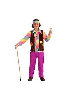 Déguisement enfant Widmann Widmann 73348-les enfants costume hippie les jeunes, t-shirt, angenähte gilet, pantalon et bandeau, violet