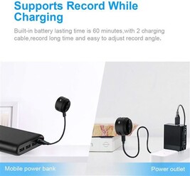 Caméra Espion HD 1080P CYI - Mini Caméra Sans Fil 2.4G Avec Détection Mouvement PIR, Vision Nocturne 15H, Caméra Cachée