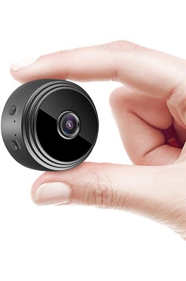 Caméra de surveillance Chronus Mini Camera Espion HD 1080P Portable WiFi  Surveillance de la Sécurité à la Maison sans fil Minuscule Dissimulée avec  Vision Nocturne pour iOS