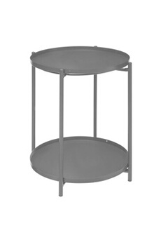 table basse atmosphera table à café en métal meeko gris - gris