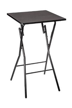 table de bar pliante en métal coloris noir - l.60 x l.60 x h.103 cm --