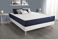 Ensemble matelas ACTIFLEX LIFE 200x200 Ressorts ensachés et Mémoire de forme 5zones de confort + sommier KIT blanc