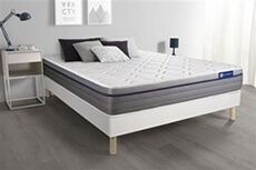 Ensemble matelas Latex+Mémoire de forme ACTILATEX ZEN 160x200 Maxi épaisseur 7zones de confort + sommier KIT blanc