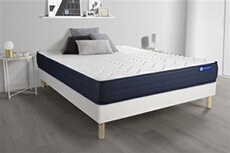 Ensemble matelas ACTILATEX LIFE 200x200 Latex et Mémoire de forme 5zones de confort + sommier KIT blanc