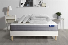 Pack prêt à dormir matelas ACTILATEX DREAM Latex et mémoire de forme 180x200 cm + sommier KIT blanc + 2 oreillers + couette