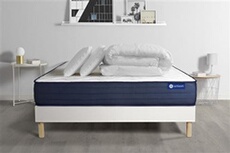 Pack prêt à dormir matelas ACTILATEX LIFE 140x200 cm Latex et Mémoire de forme + sommier KIT blanc + 2 oreillers + couette