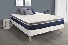 Ensemble ACTIFLEX CONFORT Matelas Ressorts ensachés+mémoire de forme 180x200cm Maxi épaisseur + sommier KIT blanc
