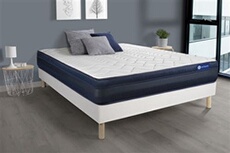 Ensemble matelas ACTIFLEX TECH 160x200 Mémoire de forme Maxi épaisseur 5zones de confort + sommier KIT blanc
