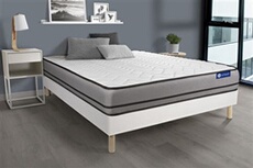 Ensemble matelas ACTIFLEX NIGHT 180x200cm RESSORTS ENSACHES 3zones de confort + sommier KIT blanc