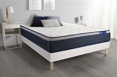 Ensemble matelas Latex+Mémoire de forme ACTILATEX MAX 160x200 cm Maxi épaisseur 7zones de confort + sommier KIT blanc
