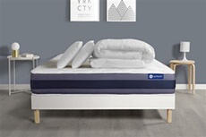 Pack prêt à dormir matelas Ressorts ensachés+Mémoire de forme ACTIFLEX MORPHO 140x190 + sommier KIT blanc +2oreillers+couette