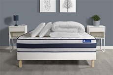 Pack prêt à dormir matelas Ressorts ensachés + Mémoire de forme ACTIFLEX ERGO 160x200 + sommier KIT blanc +2oreillers+couette