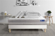 Pack prêt à dormir matelas Latex + mémoire de forme ACTILATEX TOUCH 160x200 cm + sommier KIT blanc + 2 oreillers + couette