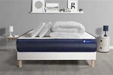 Pack prêt à dormir matelas ACTIMEMO TECH 140x190 Mémoire de forme 5zones de confort + sommier KIT blanc + 2oreillers +couette