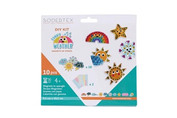 Autres jeux créatifs Sodertex Pack de 10 magnets à strasser - 17x22cm - thème temps rigolo - coloris assortis - sodertex - l625925