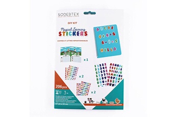 Autres jeux créatifs Sodertex Pack de 206 stickers repositionnables chiffres et lettres magical learning - 17x22cm - sodertex - l624924
