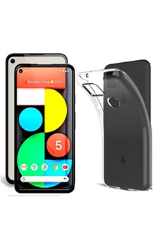 Protection intégrale 360 degres pour Google Pixel 5 5G 2020 : Coque Transparente ET Protection écran FULL Cover noir