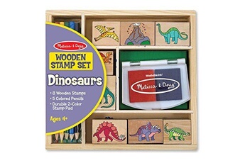 Autres jeux créatifs MELISSA & DOUG Melissa doug jeu de tampons en bois dinosaures - 8 tampons, 5 crayons de couleur, tampon encreur bicolore