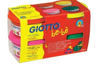 Pâte à modeler GIOTTO'S Giotto 10296 pâte jouer bebe testé dermatologiquement 4 magenta pots 100g assorties