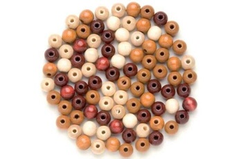Autres jeux créatifs GENERIQUE Glorex perles en bois, diam?tre 10 mm, mlange de marron 61654056