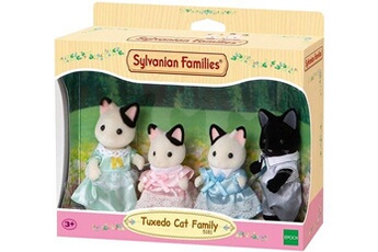 Figurine de collection Sylvanian Sylvanian families - 5181 - famille chat bicolore - mini poupée