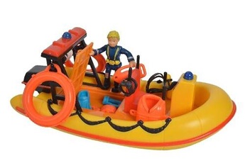 Figurine de collection Simba Simba set de jeu pompier sam avec bateau 19 cm jaune/orange
