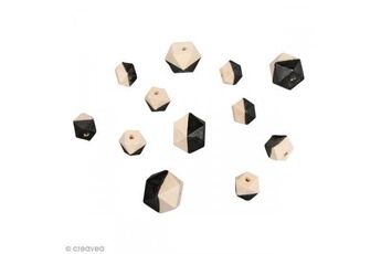 Autres jeux créatifs Rayher Perles en bois - diamant bicolore noir - 2 tailles - 12 pcs