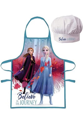 Cuisine créative Disney Frozen tablier et toque de chef filles 36 cm polyester bleu