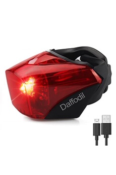 Lampe Vélo LED Arriere Puissante Rechargeable Clignotante Batterie USB - LEC510R - Feu Electrique Rouge pour Bicyclette, VTT, Trottinette, Sac à Dos
