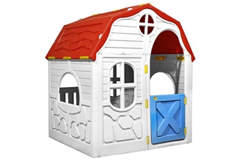 Tente et tipi enfant Vidaxl Aire de jeu pliable avec porte et fenêtres fonctionnelles