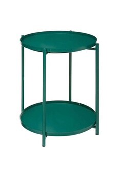 table d'appoint generique table cafe meeko 2 places - fer - vert cedre - style contemporain - sur pieds - l45 x l45 x h53 cm