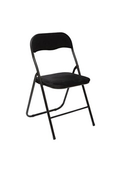 chaise five simply smart - chaise pliante effet velours - noir