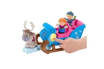 Figurine de collection Fisher Price Fisher-price little people la reine des neiges le traîneau de kristoff avec 2 figurines et un renne, jouet pour enfant, 18 mois et plus, ggv30
