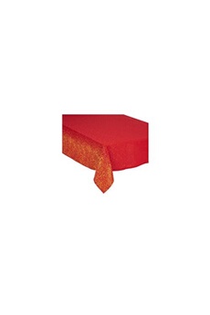 nappe de table ac-deco nappe de table de noël pailletés - 140 x 240 cm - rouge et doré