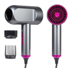 Sèche-cheveux Professionnel 1500W Brosse à Air Froid Chaud Puissant Ionique Négatif avec Diffuseur