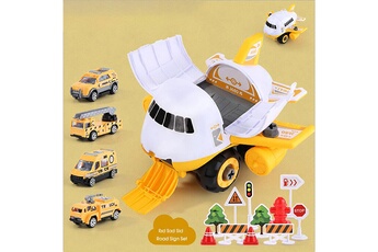 Autre jeux éducatifs et électroniques AUCUNE Avion voiture jouets ensemble avion cargo de transport avec camion pompiers véhicules bricolage cadeau - multicolore