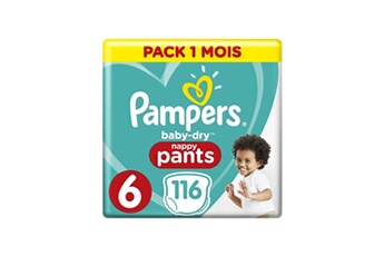 Couche bébé Pampers Baby-dry pants taille 6, 15kg+, 116 couches - pack 1 mois