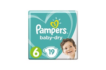 Couches Pampers Baby-dry taille 6, 15+kg, 19 couches